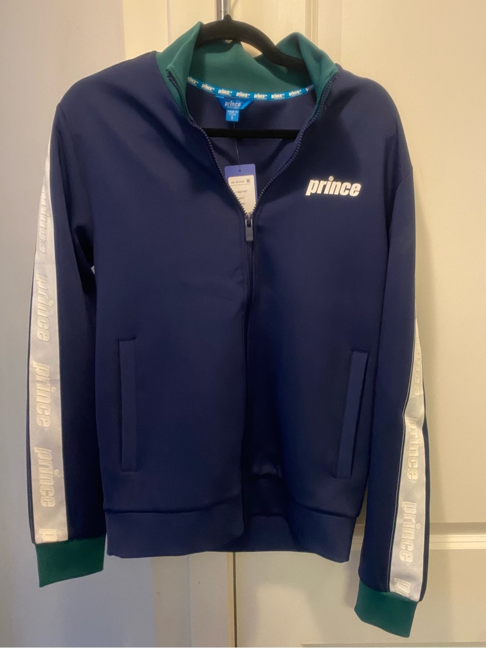 Prince Navy Jacket with Green Collar and Cuff Accents